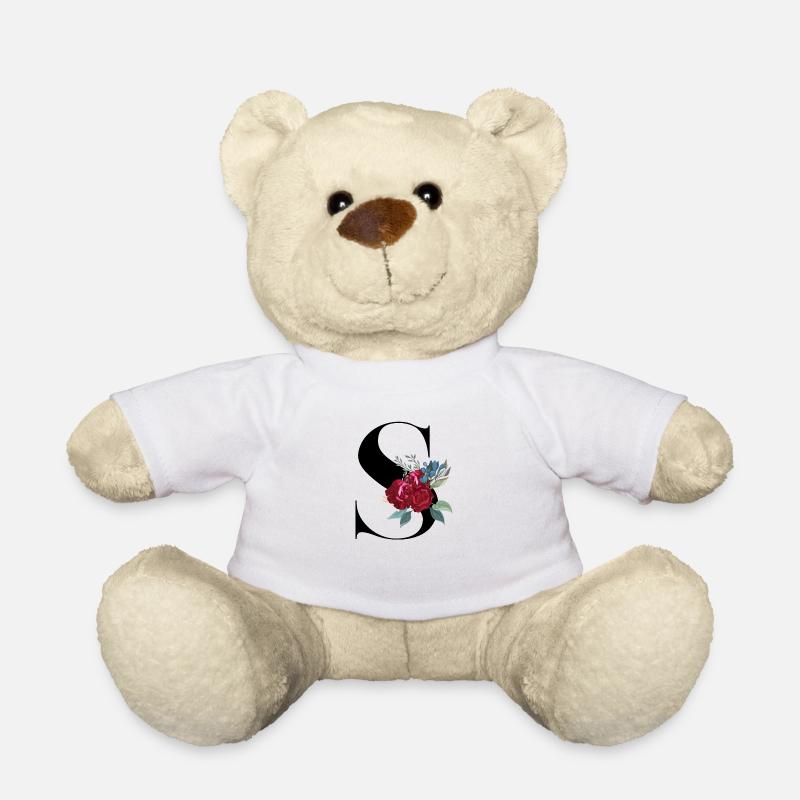 Buchstabe S blühende - Teddy - Weiß