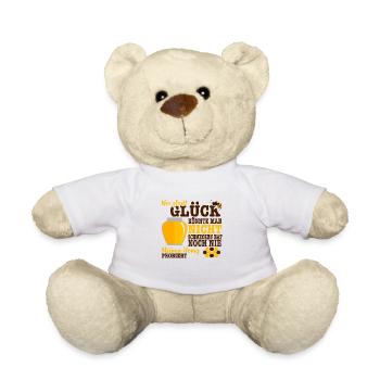 Glück honig Geschenk Biene Imker Spruch Insekt - Teddy - Weiß - Vorne