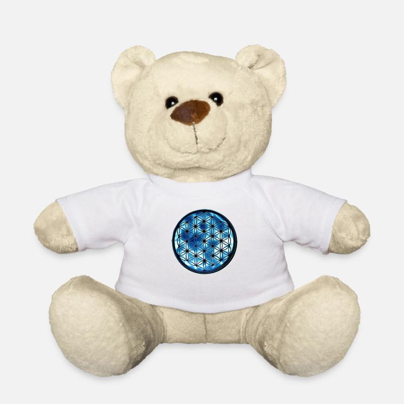 Fleur de vie bleu élément eau - Nounours - blanc