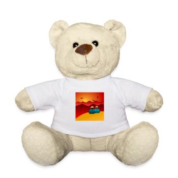 Zwei Frauen, die den Horizont betrachten - Teddy - Weiß - Vorne