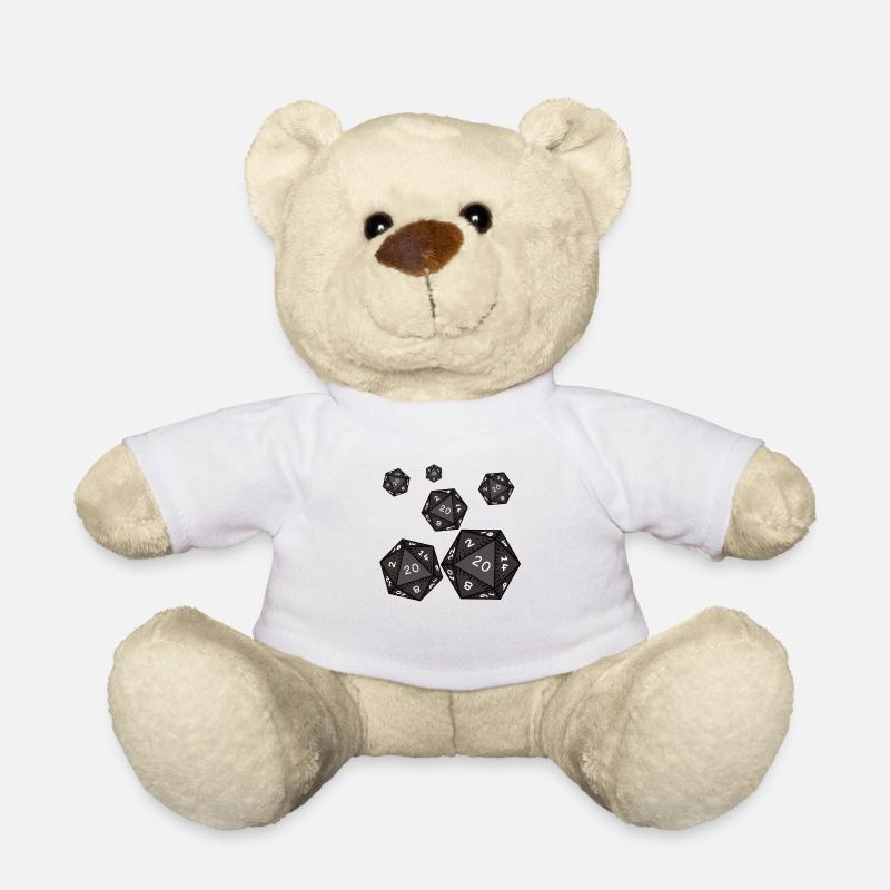 hexagonal dice gift man woman player games - Teddy Bear - white