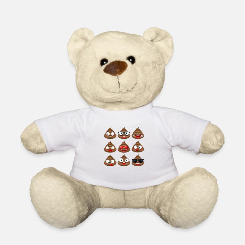 Emojis caca - Nounours - blanc