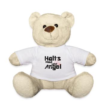 Angel Design lustig Halts maul und angel - Teddy - Weiß - Vorne