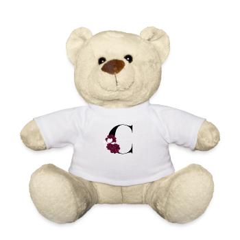 lettre C fleuris - Nounours - blanc - Devant