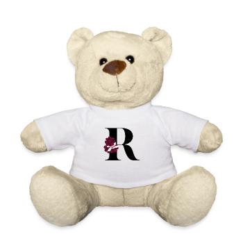 lettre R fleuris - Nounours - blanc - Devant
