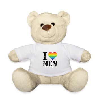 I love Men LGBTQ Pride Month Gay Lesbian - Nounours - blanc - Devant