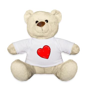 coeur rouge - Nounours - blanc - Devant