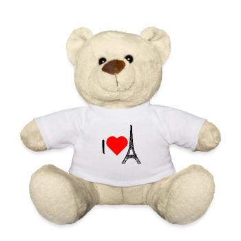 j'adore la Tour Eiffel - Nounours - blanc - Devant