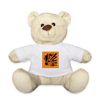 Explosief Waarschuwing, Sprengstoffwarnung - Teddy - Weiß - Vorne