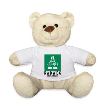 RADWEG STATT AUTOBAHN FAHRRADSCHILD - Teddy - Weiß - Vorne