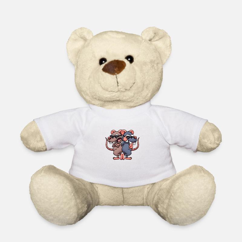 Cool Rats With Sunglasses - Teddy Bear - white