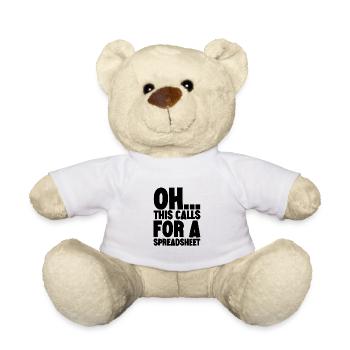 This Calls for a Spreadsheet 4 - Teddy Bear - white - Front