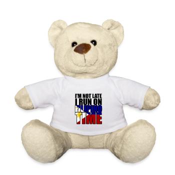 Je ne suis pas en retard Je cours sur Filipino Time 2 - Nounours - blanc - Devant