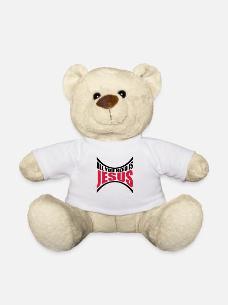 Need Jesus Gebogen - Teddy - Weiß