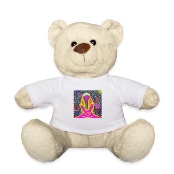 PINK-EYED ALIEN - Teddy Bear - white - Front