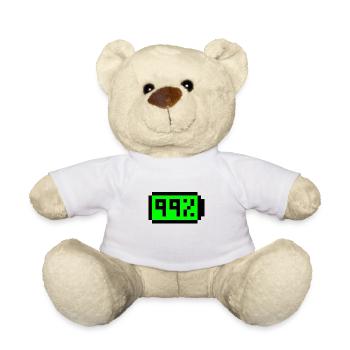 Batterie 99% Pixel Art - Nounours - blanc - Devant