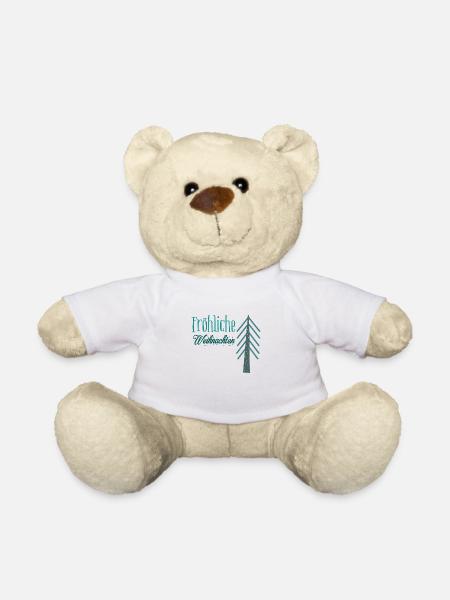 Fröhliche Weihnachten - Teddy - Weiß