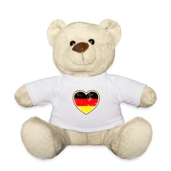Germany flag in the heart - Teddy Bear - white - Front