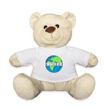 I am here - our earth - the world - Teddy Bear - white - Front