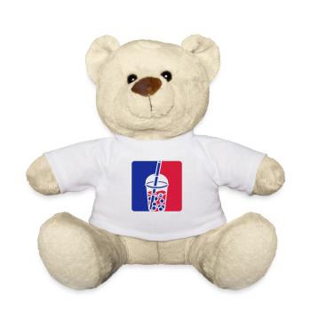 Blau Rot Bubble Tea - Teddy - Weiß - Vorne