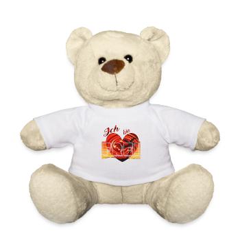 Ich bin Frei - FREI im Herzen - Herz - Motivation - Teddy - Weiß - Vorne