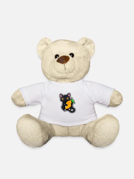 Le chat embrasse une mangue - Nounours - blanc