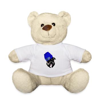 American Bully Pocket-FuckYou-Mittelfinger-Haube - Teddy - Weiß - Vorne