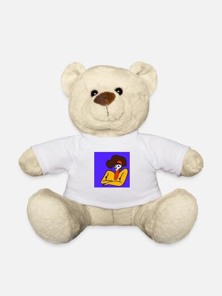 Bunte Frau - Teddy - Weiß