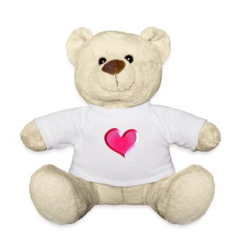 Symbole de cœur rose Glitter Rose - Nounours - blanc - Devant