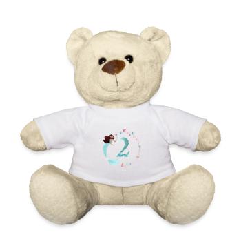 Customizable Number 2 Mermaid - Teddy Bear - white - Front