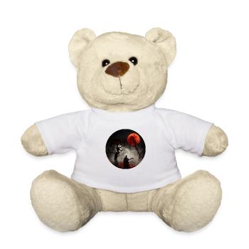 Dunkel See mit roten Mond - Teddy - Weiß - Vorne