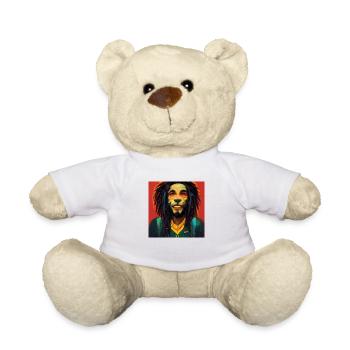 Iron lion Zion AI Image Rasta - Teddy Bear - white - Front
