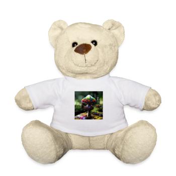 Magic Mushroom Painting - Teddy Bear - white - Front