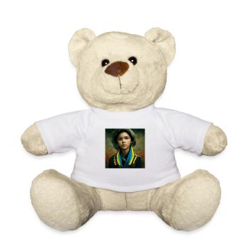 Ukrainisches Mädchen Während Des Krieges - Teddy - Weiß - Vorne
