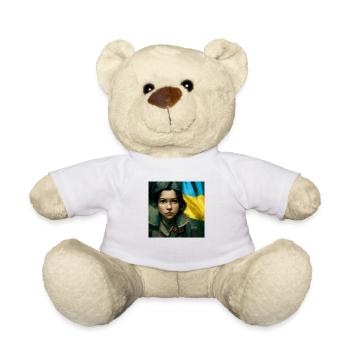 Ukrainisches Mädchen Während Des Krieges - Teddy - Weiß - Vorne