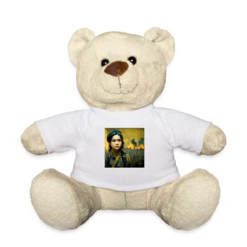 Ukrainisches Mädchen Während Des Krieges - Teddy - Weiß - Vorne