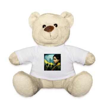 Ukrainisches Mädchen Während Des Krieges - Teddy - Weiß - Vorne