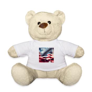 American flag logo - Teddy Bear - white - Front