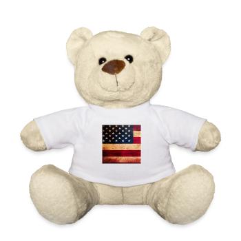 American flag logo - Teddy Bear - white - Front
