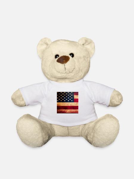 Logo du drapeau américain - Nounours - blanc