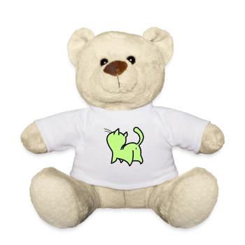 chat vert - Nounours - blanc - Devant