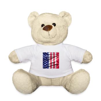 Drapeau des États-Unis - Nounours - blanc - Devant