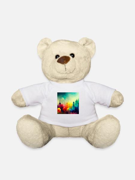 Farbenfrohes City Splash - Teddy - Weiß