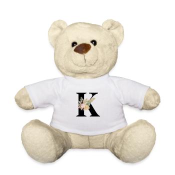 lettre K fleuris - Nounours - blanc - Devant
