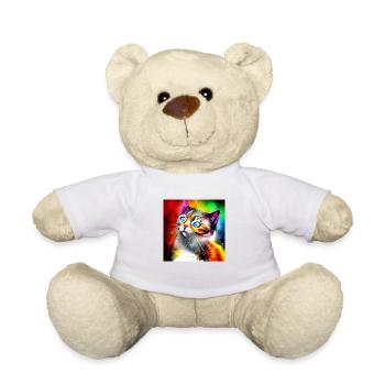Süße bunte Katze - Teddy - Weiß - Vorne