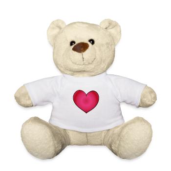 rotes Herz symbol pink - Teddy - Weiß - Vorne