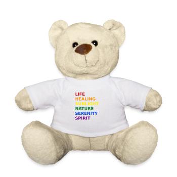 LGBT Gay Pride Regenbogen Farben Slogan Bunt - Teddy - Weiß - Vorne