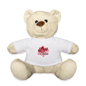 Aimer toute la journée tous les jours - Nounours - blanc - Devant