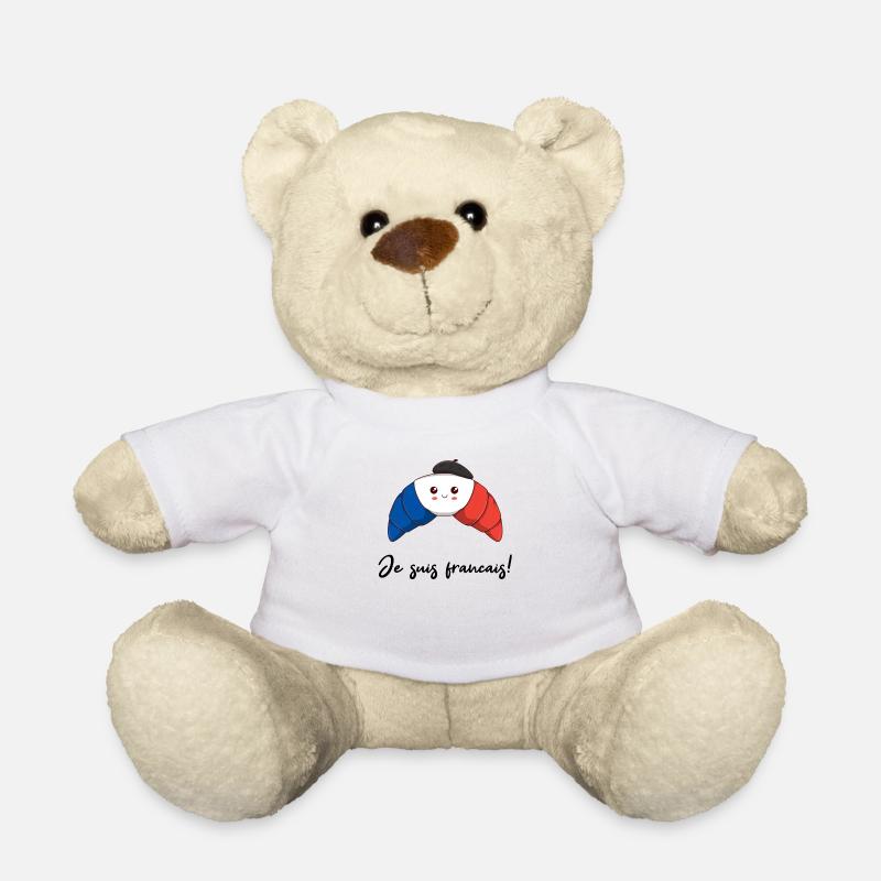 Französisches Croissant Geschenkidee niedlich - Teddy - Weiß