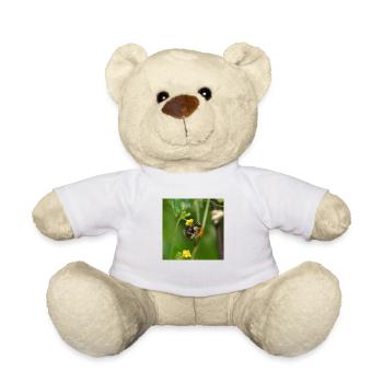 Hummel auf gelber Blüte - Teddy - Weiß - Vorne